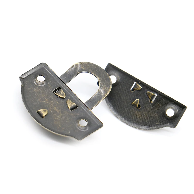 NAIERDI 5PCS Small Antique Metal Hasps Lock For Jewelry Storage Wood Box + 10PCS Antique Bronze Hinges Cabinet Mini Hinge