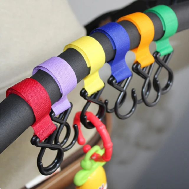 Hylidge 2PCS/SET Plastic Baby Stroller Hook Diaper Bag Organizer Hooks Pram Hook Pushchair Car Accessories Hanging Toy Strap 2