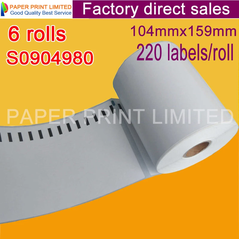6x Rolls Dymo Labelwriter Compatible Shipping Labels For 4xl Printer S0904980 Label Dymo Dymo Printer Labelsdymo Label Printer Aliexpress