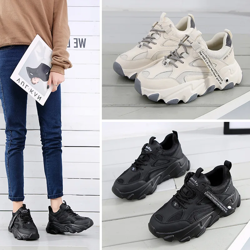 

PRE-SALE Dad Shoes 2020 Spring New Style Fashion Contrast Color Korean-style Trend INS Elegant Versatile Athletic Shoes Women's