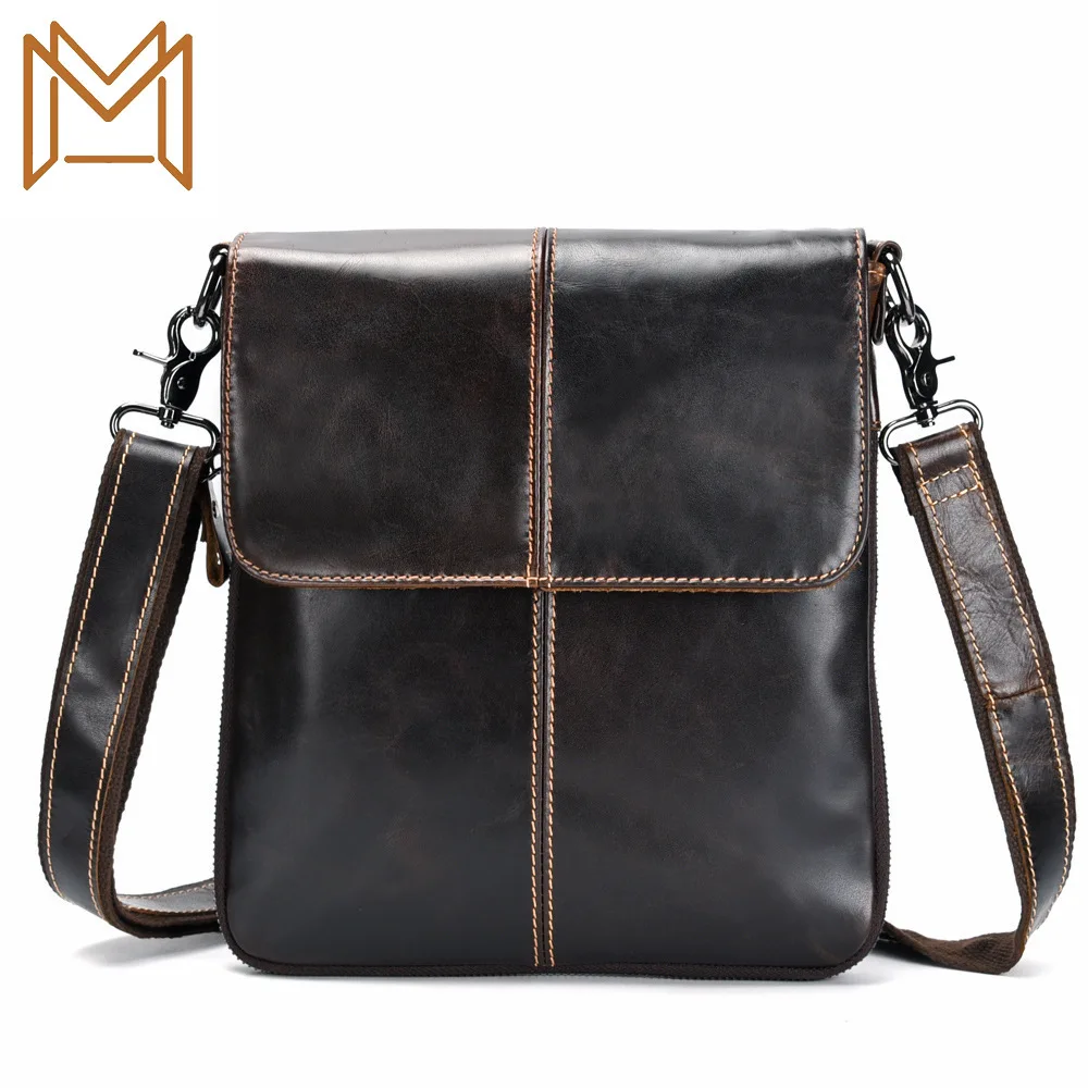 

Genuine Leather Cowhide Oil Wax Business Affairs Single Shoulder Layer Cowhide Man Leather Bag Genuine Leather Oblique