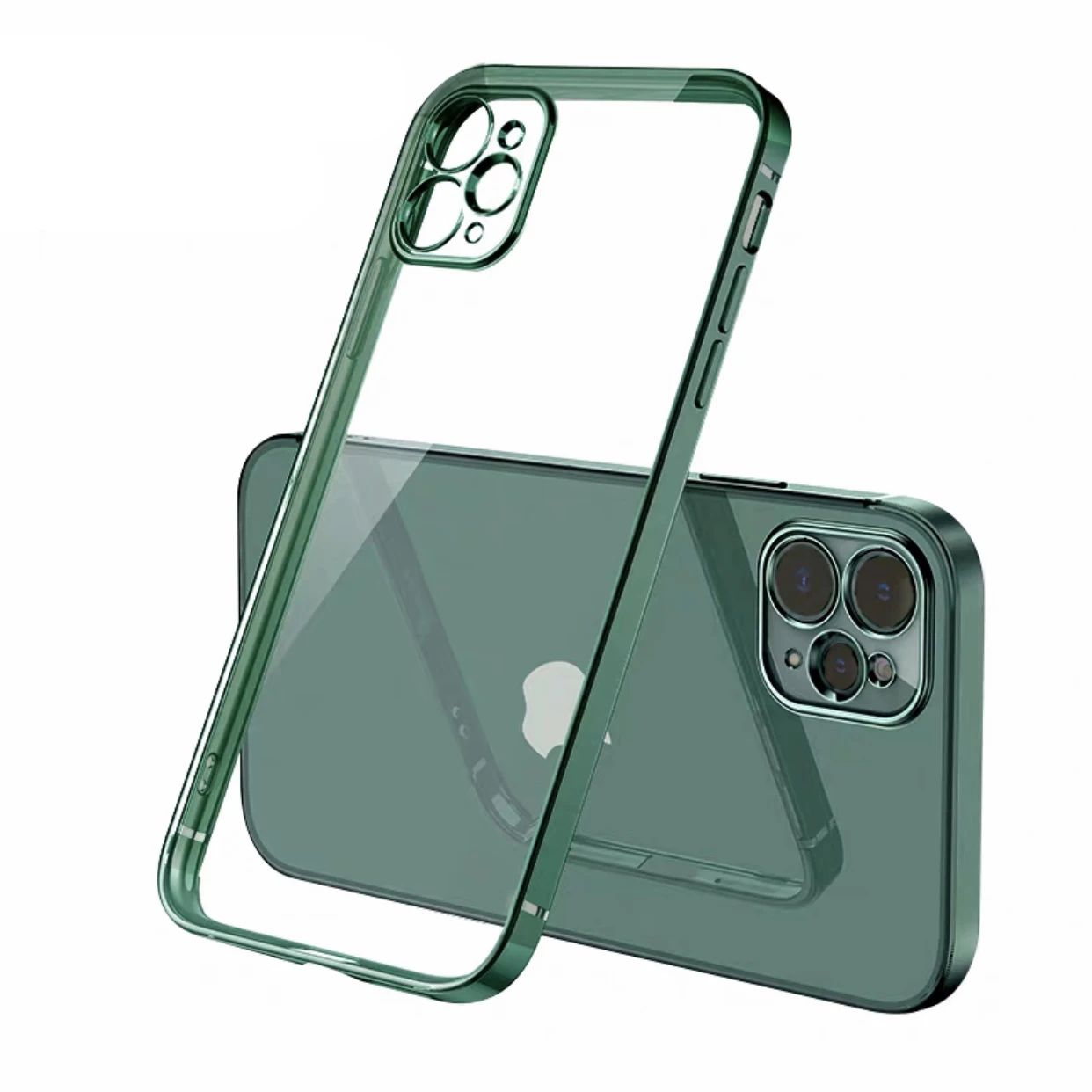 thumbnail image 1 of Luxury Square Silicone Clear Phone Case For iPhone 11 12 13 Pro Mini Xs Max X Xr Se 2020 7 8 Plus Soft Cover Plating Farme Shell, 1 of 5
