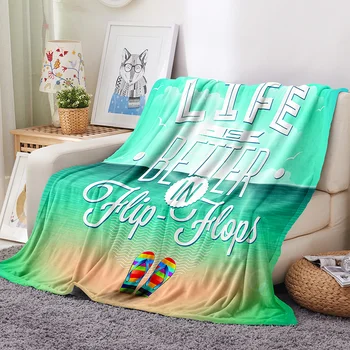 

Custom 3D Summer Blanket Velvet Plush Lunch break blanket Bedsheet Printed Soft Throw Travel No Smell Dropship
