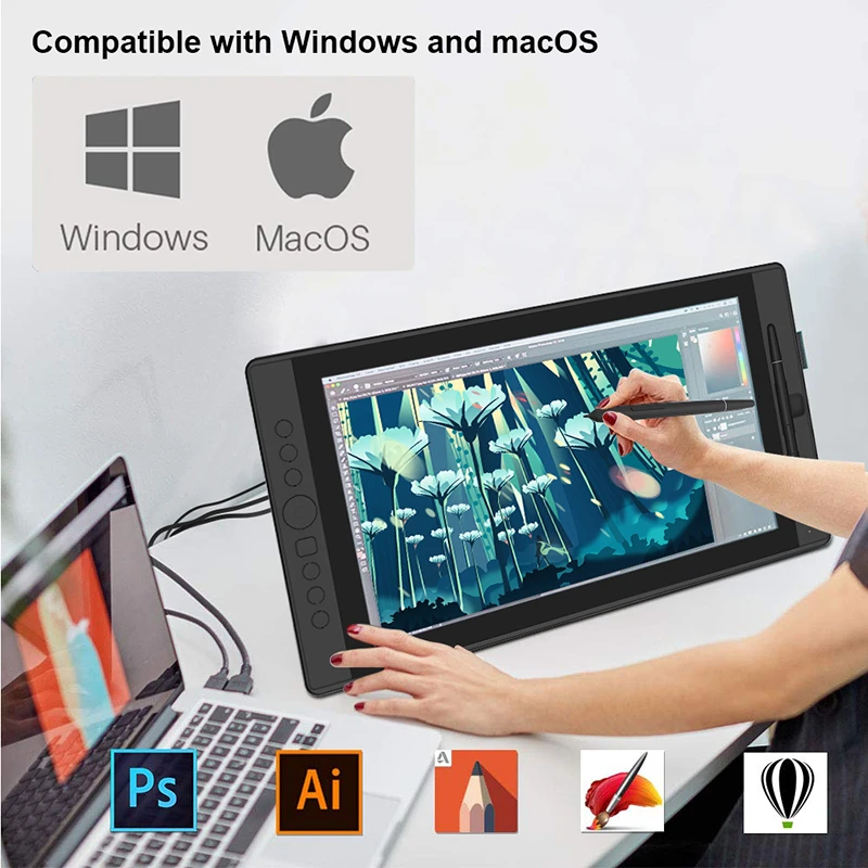 Huiyou Drawing Tablet Graphic Monitor Digital Pen Display Graphics With 8192 Pen Pressure 178 Degree Of Visual Angle Digital Tablets Aliexpress