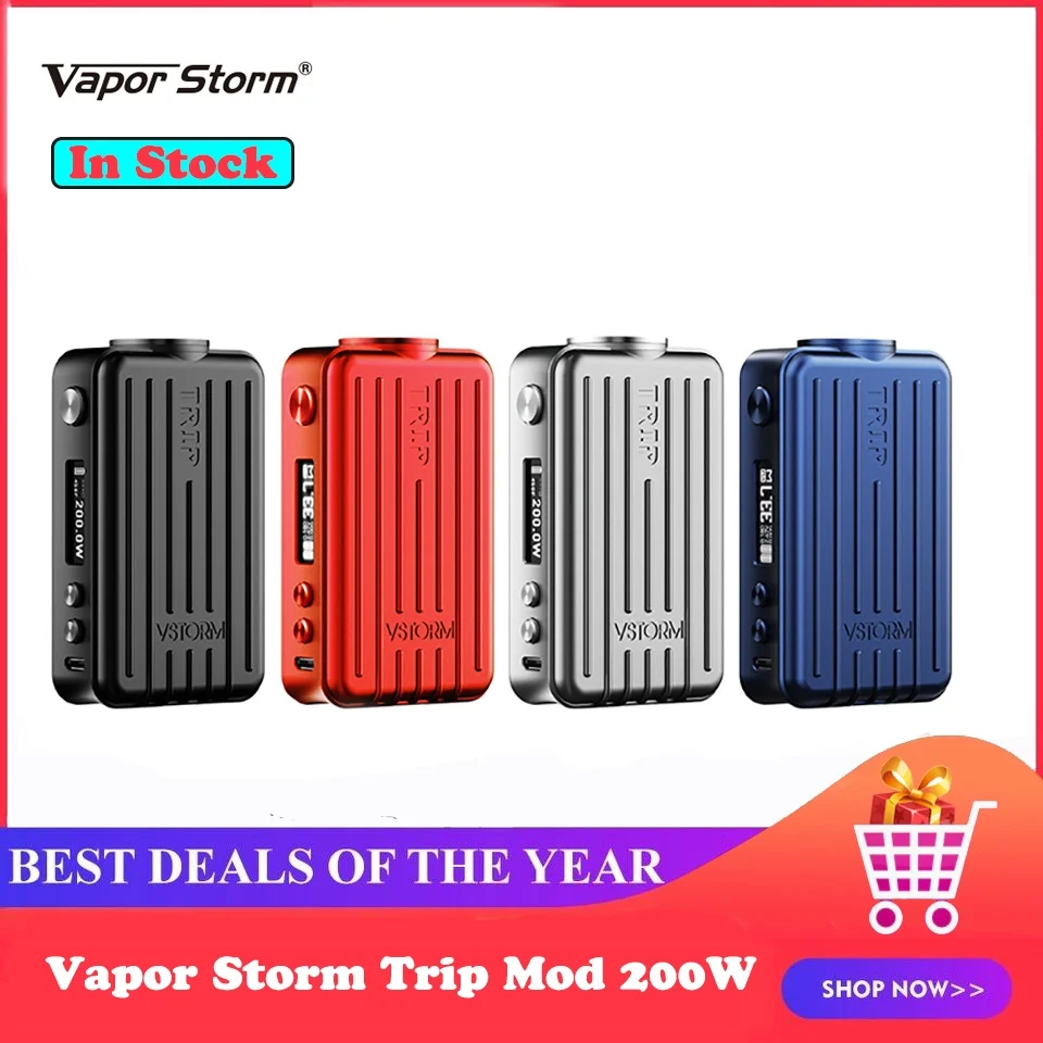 Мод для электронных сигарет Vapor Storm Trip 200 Вт с экраном 0 91 дюйма батарея VW TCR CCW 18650