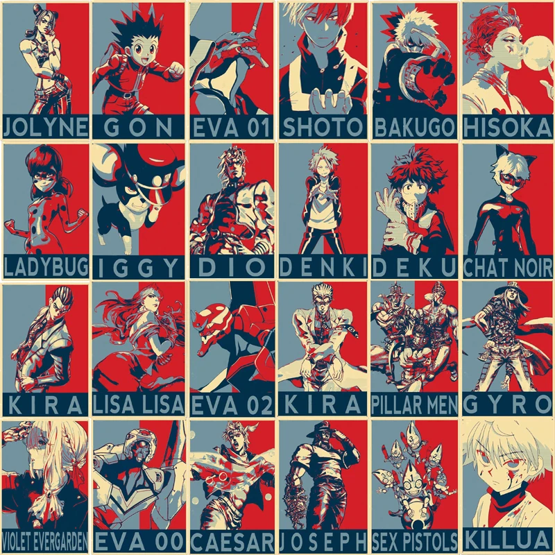 

Jojo's Bizarre Adventure Tin Poster Japan Classical Anime Comics Lisa Eva Joseph Portrait Metal Wall Art Home Decor Plaque