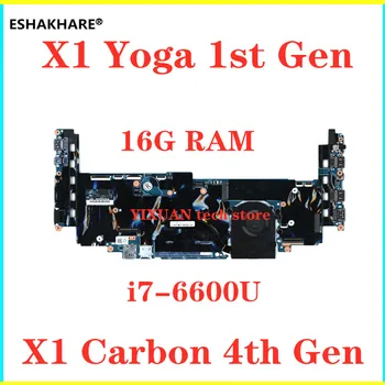 

FOR Lenovo ThinkPad X1 CARBON 4th 4Gen Type 20FB 20FC laptop motherboard mainboard i7-6600U 16G RAM 01AX813 14282-2M