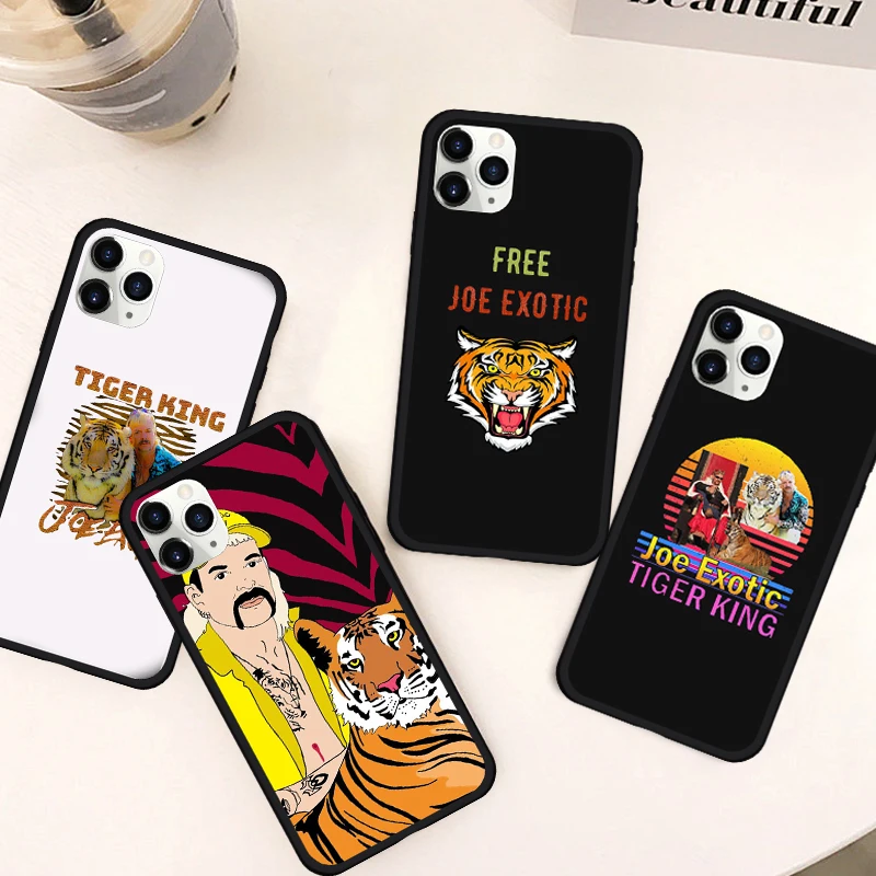 Чехол для телефона GYKZ С Рисунком Тигра короля iPhone 7 11 Pro XS MAX XR X 8 6s Plus SE 2020 Joe Exotic Black