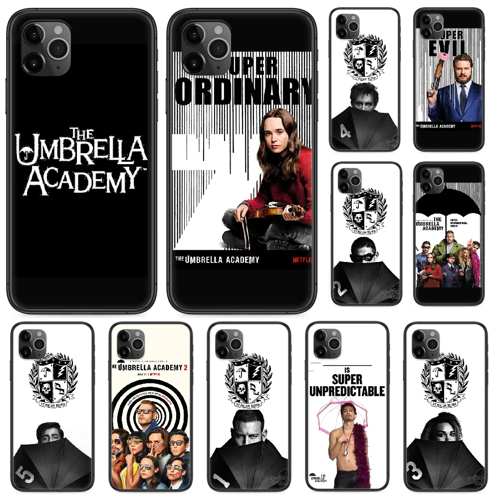 Чехол для телефона с зонтом Академия iphone 4 4s 5 5S SE 5C 6 6S 7 8 plus X XS XR 11 PRO MAX 2020 черный
