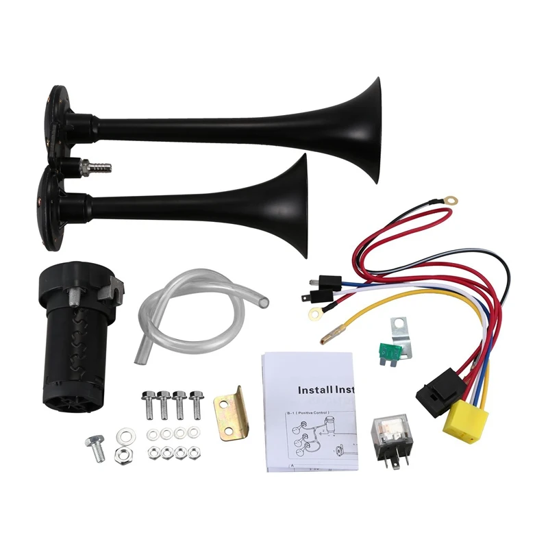 Нержавеющая сталь Двойной трубный пневматический звуковой сигнал 178db 12V/24V