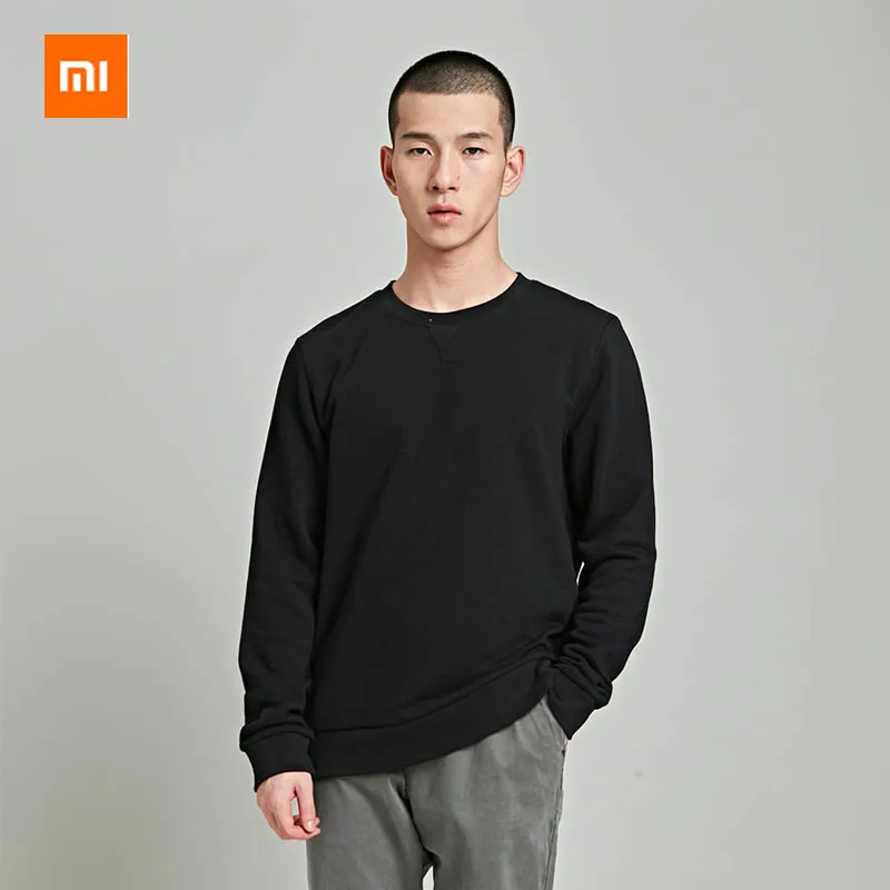 black L 5 цветов Xiaomi Mijia MITOWNLIFE классический свитер с круглым вырезом из чесаного хлопка мягкий освежающий легко брать - Цвет: black L