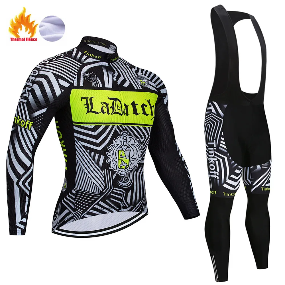 

2019 Tinkoff Winter Thermal Fleece Cycling Jerseys Set Maillot Ropa Ciclismo Invierno MTB Bicycle Clothing Bike Clothes