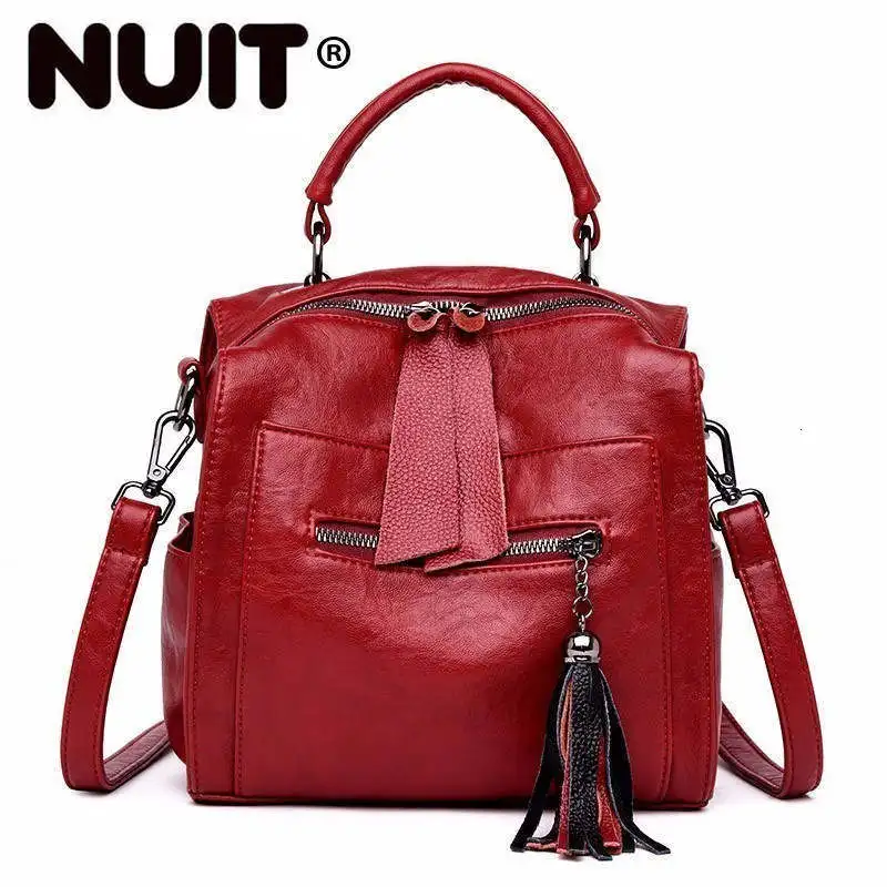 

Small Leather Backpacks For Girls Sac A Dos Ladies Bagpack Vintage Solid Back Pack Casual Daypack Multifunction Female New