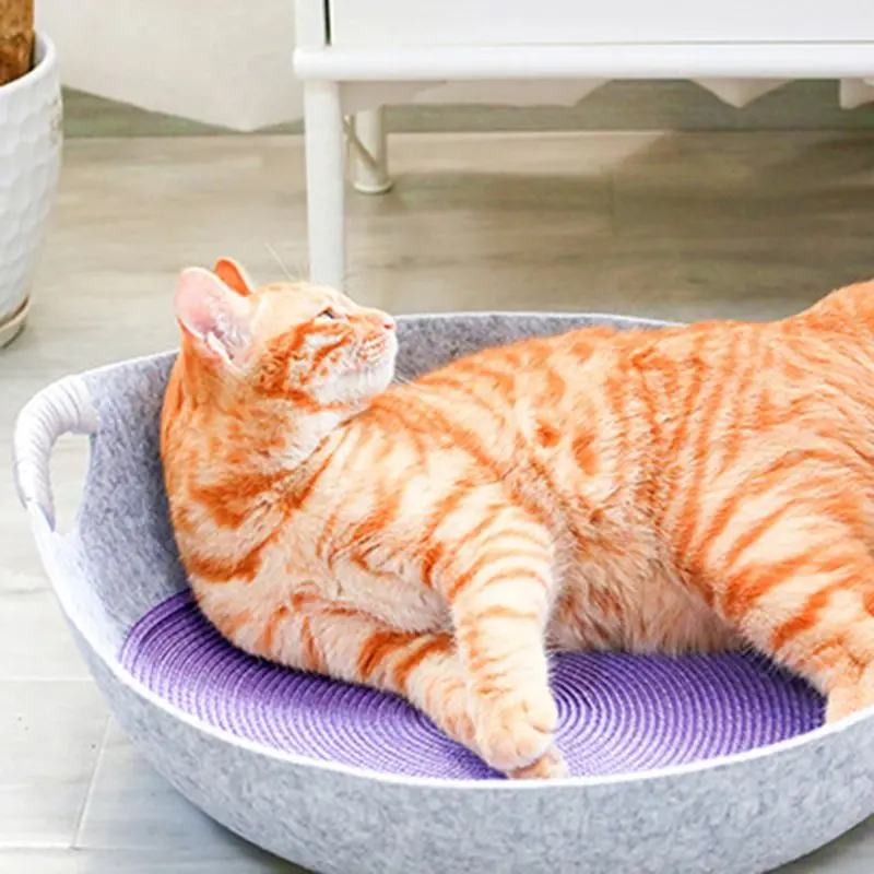 Cat Кровати дома с классный коврик войлочной ткани собака спальную корзинку удобные дышащие смешного котенка щенок пещера