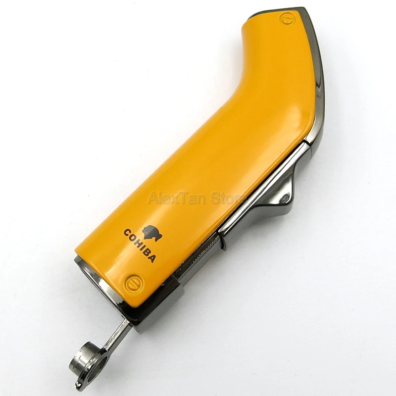 COHIBA модная сигарная зажигалка, резак, набор, 2 пламени, ветрозащитная зажигалка, сигары, металл, нержавеющая сталь, резак, сигары, деловой набор