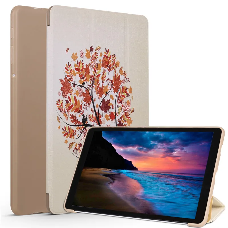 AS picture Умный чехол для Samsung Galaxy Tab A 10,5 T590 T595 чехол SM-T590 T595 Авто бодрствующий модный принт кожа мягкая задняя крышка Funda - Цвет: AS picture