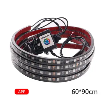 

4Pcs Car Underglow Flexible Strip LED APP Control RGB Decorative Atmosphere Lamp