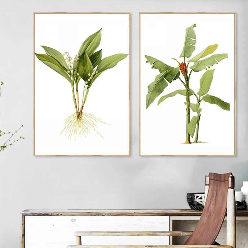 paint by number art painting by numbers Hand-painted Simple and realistic green plant home corridor decorative painting