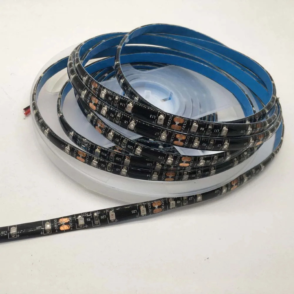 0.5/1/2/3/4/5M 3528 SMD 60 LED UV Lamp Purple Ultraviolet Light Led Strip Light Waterproof IP65 IP20 Black Lamp DC12V