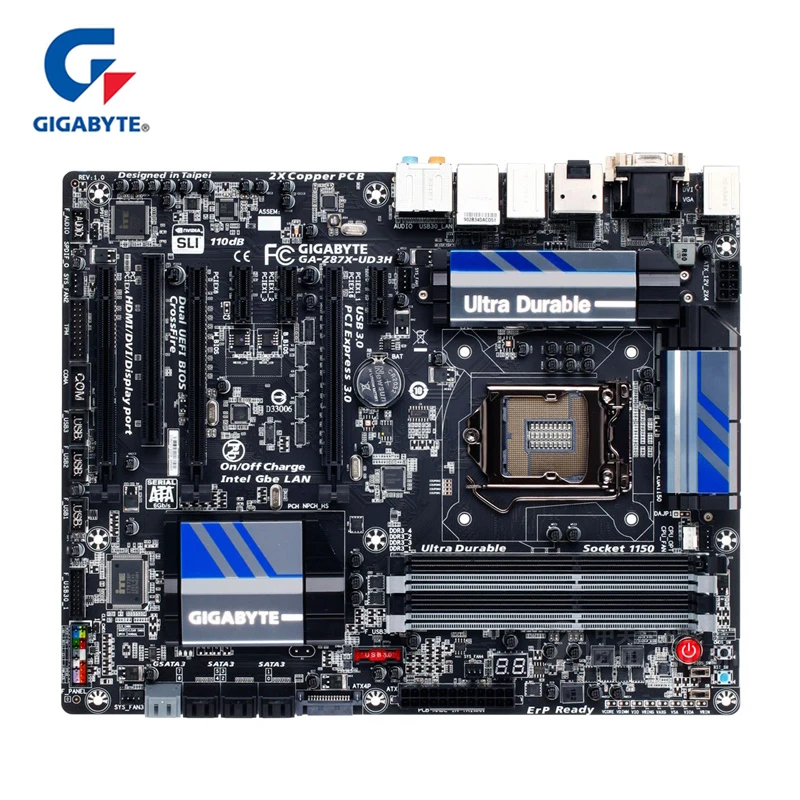 Материнская плата Gigabyte LGA 1150 DDR3 USB3.0 32G Z87 материнская для настольного ПК Z87X UD3H SATA 3