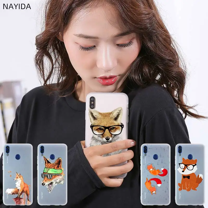 Luxury soft Case For Huawei Honor 30 20 Pro 10 9 9X Lite 10i 9a 8a 7a 30s Cover Mr Fox glasses | Мобильные телефоны и