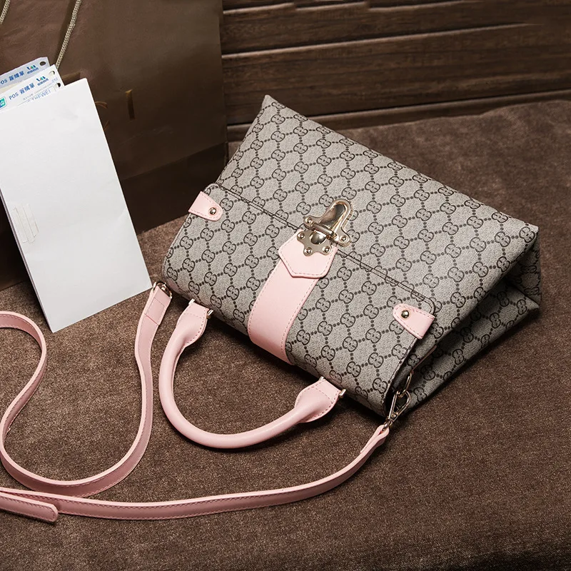 

Bag2019 New Style Lock Women's Printed Hand Shoulder Large Bag Commuting Bag