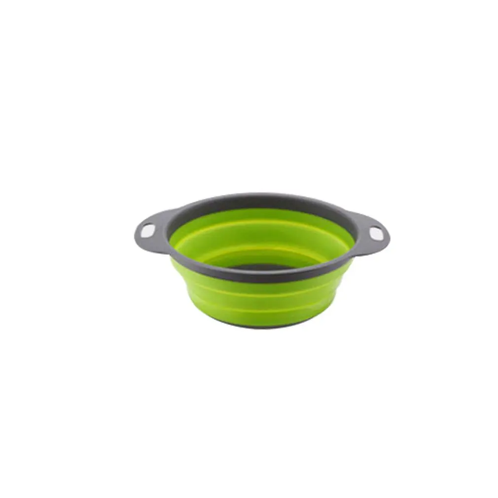 

Folding Drain Basket Fruit Vegetable Colander Kitchen Storage Gadgets Green