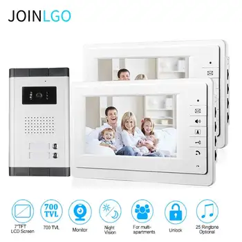 

Wired 7'' Monitor Video Door Phone Video Intercom System IR Night Vision Camera Doorbell for 2 3 4 Apartment Free Shipping