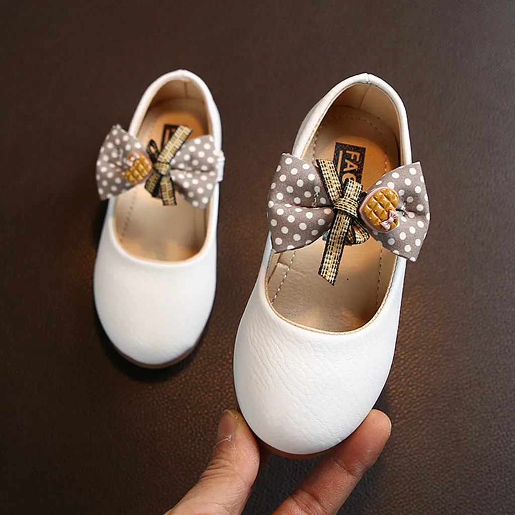 Девочки повседневная обувь дети девочки Кожаная обувь для малышей младенцев Дети Девочки Бант бабочка принцесса кожаная обувь - Цвет: Белый