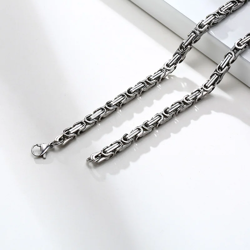 男性用バリビザンチンチェーンネックレス,ファッション