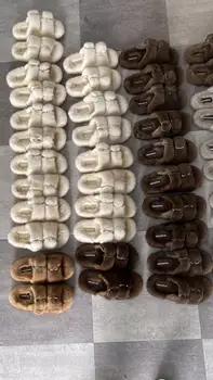 

European Station Best Selling Ladies Slippers Luxury Fashion Fur Mink Slippers Ladies Soft And Comfortable Flat Shoes Home Shoes