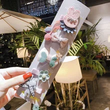 Корейский стиль детские заколки головной убор Набор милый ребенок мультфильм Интегрированный чехол для сиденья заколки боковой зажим маленькие ювелирные изделия для девочек