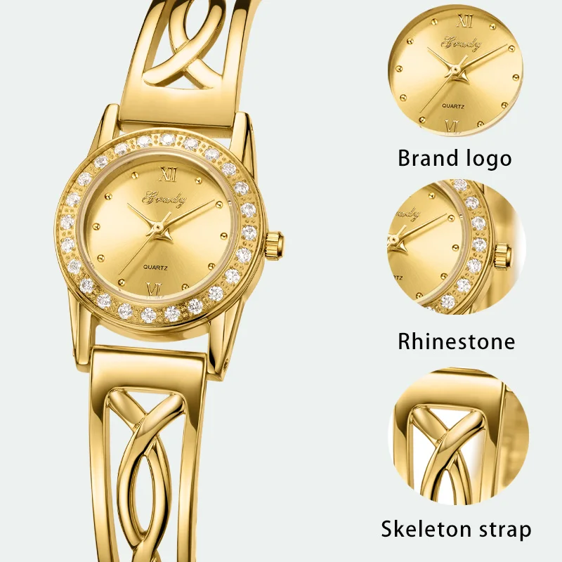 Luxe Horloge Diamant Goud Vrouwen Horloge Gratis Verzending Gift Quartz Horloges Merk Waterdicht Mode Dames Ketting Horloges