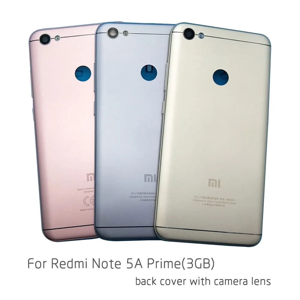 5," для Xiaomi Redmi Примечание 5A 2GB задняя крышка батарейного отсека задняя дверь+ объектив камеры для Note 5A Pro Prime 3GB запасные части для ремонта