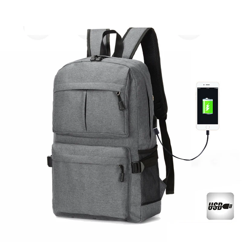Повседневный рюкзак с usb-портом для зарядки колледжа мужчин и женщин деловой