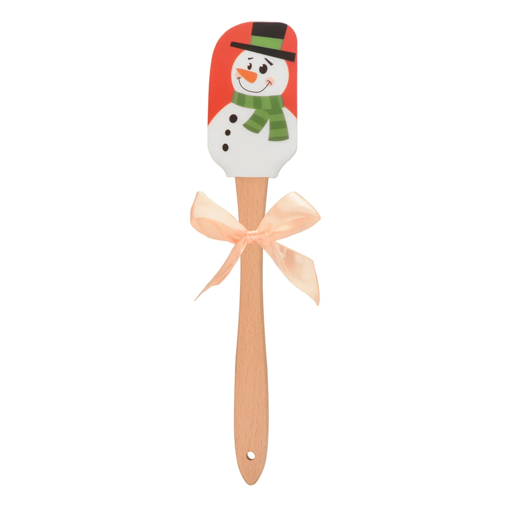 Kitchen Christmas Cake Decorating Spatula with Wooden Handle Snowman Man Santa Claus Pattern Cake tools Monden New N12 - Цвет: A2