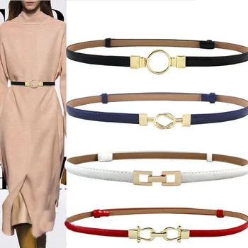 

3 Color Women Black White Waist Band Thin Elastic Waist Belt Dress Apparel Accessories