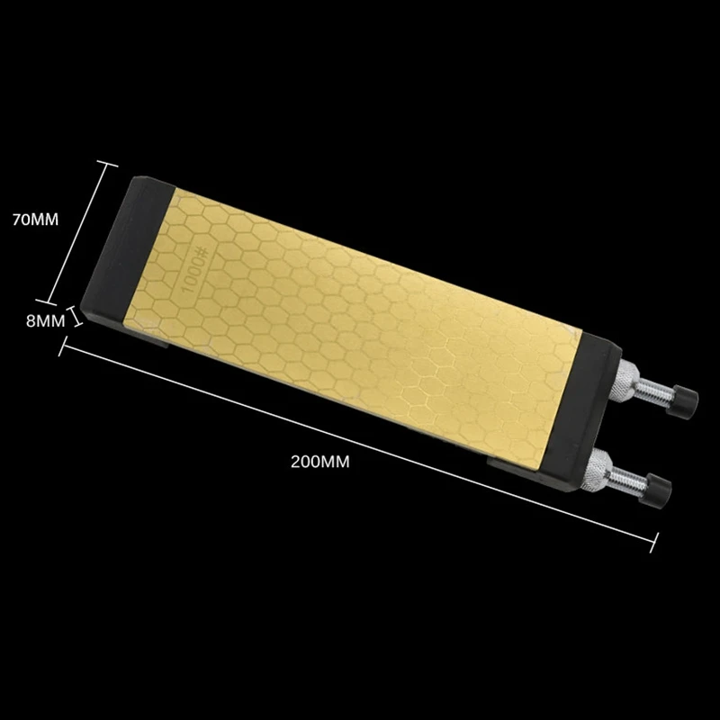 

Titanium Diamond Whetstone Double Sided 400 and 1000 Grits with Size 200x70x8mm Knife Sharpening Stone with Holder