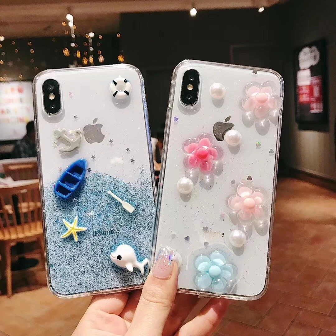 LISCN мягкий чехол для телефона iPhone 6 6s 6plus Plus 7 8 7Plus 8Plus X XS XR Xs Max милый 3d морской