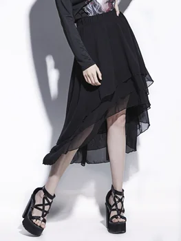 

Swallowtail chiffon skirt irregular A-shaped pendulum cake female summer short short long long skirt