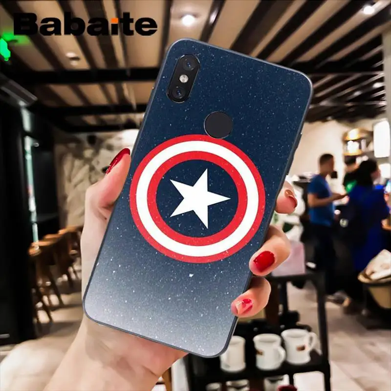 A6 Babaite Marvel Мстители Железный человек Капитан Америка чехол для телефона xiaomi6 MIX2 note3 redmiK20 7 xiaomi8SE redminote4 note 5 - Цвет: A6