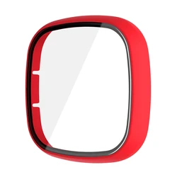 Fitbit Versa 3 & Sense Full Coverage Protective Case - Durable Matte Hard PC Screen Guard and Bumper Shell - Fitbit  Sense (Red)