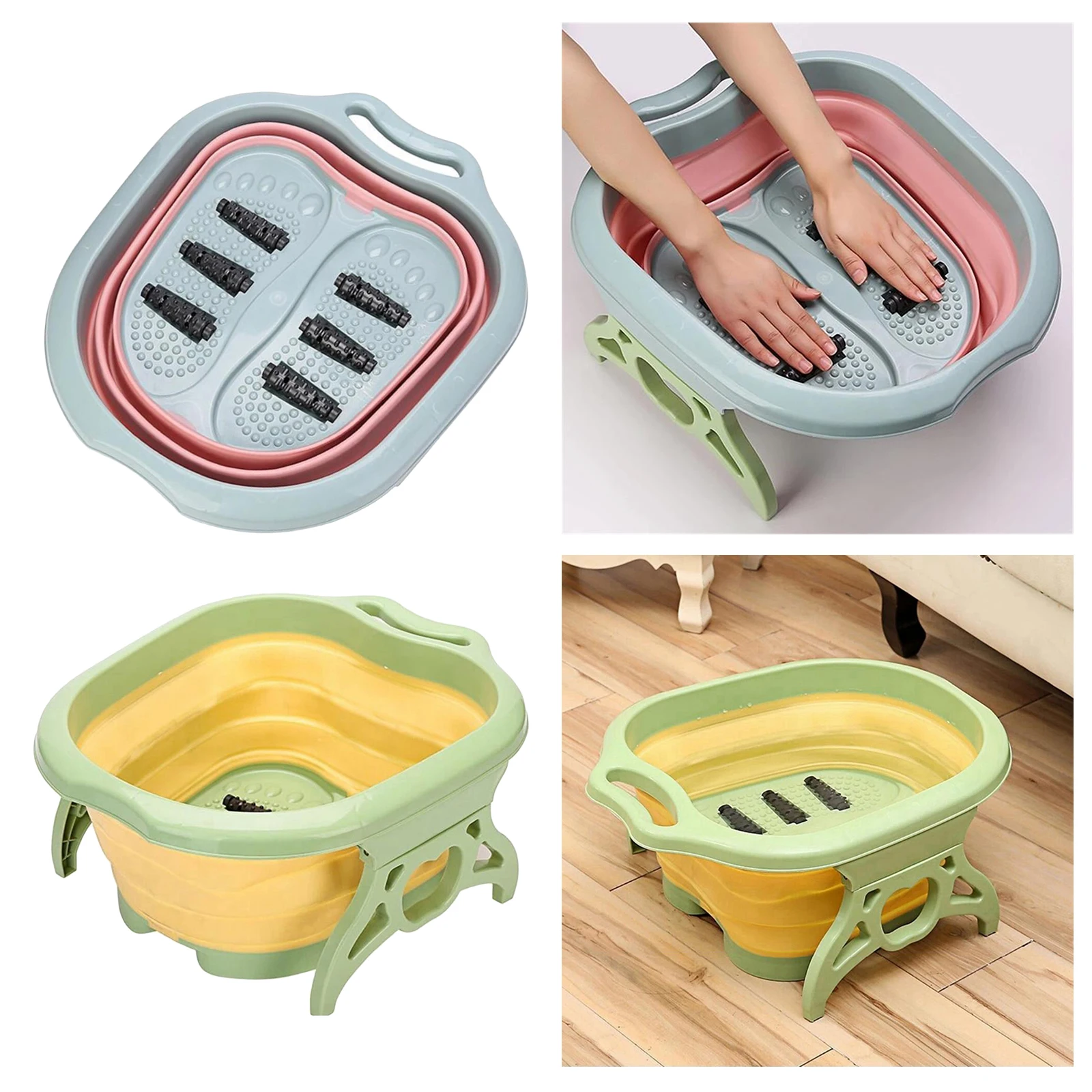 Portable Collapsible Plastic Foot Soaking Tub Bucket Foot Bath Wash Basin Stress Relief