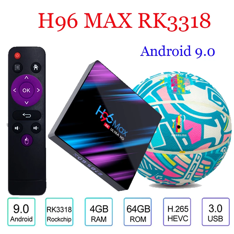 ТВ-приставка android 9,0 H96 MAX Rockchip 4G 16GB 32GB 64GB Android tv box 2,4/5,0G WiFi Bluetooth 4,0 4K 3D Android box Google Play
