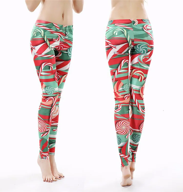 

New Style Europe And America Candy Pattern Printed Elasticity Leggings Skinny Pants Printed Leggings A979