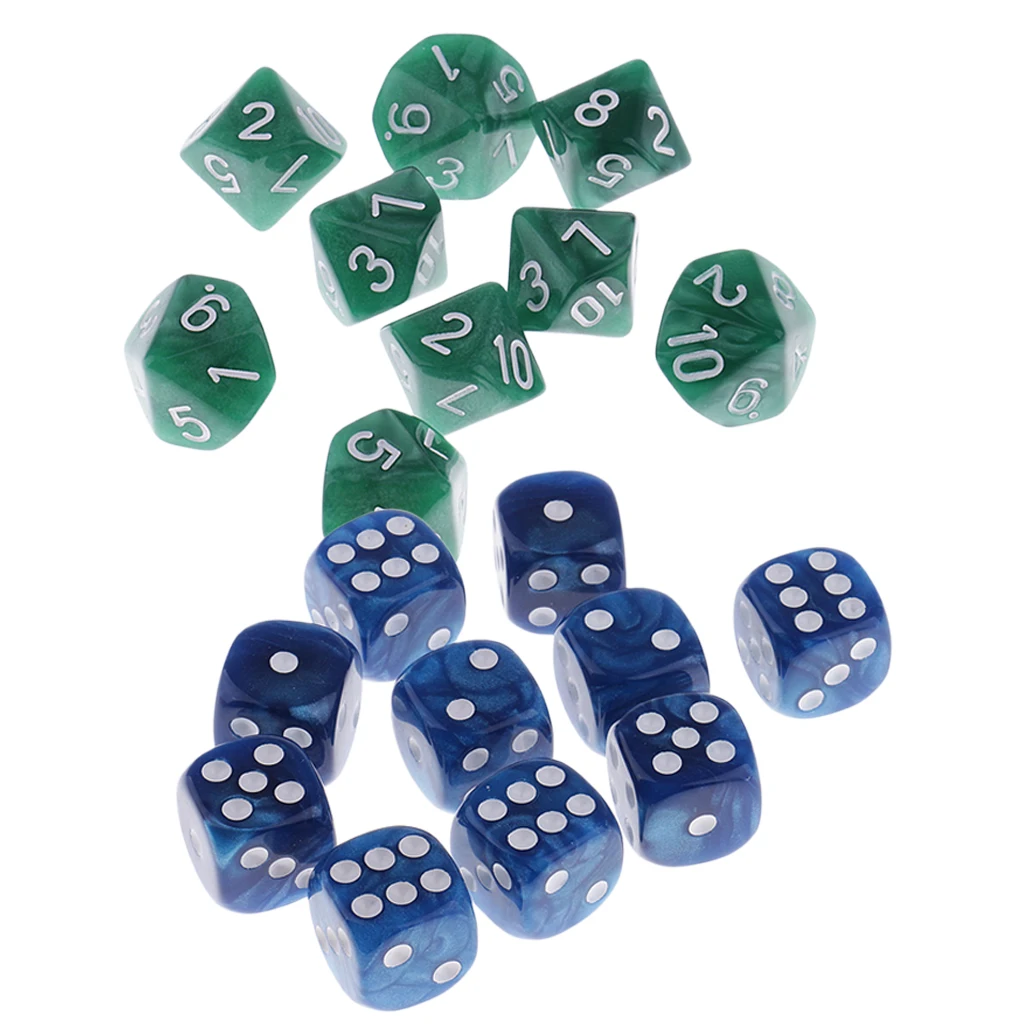 20pcs  D6 Spot Dice D10 Digital Dice Set For Board Card Game Props