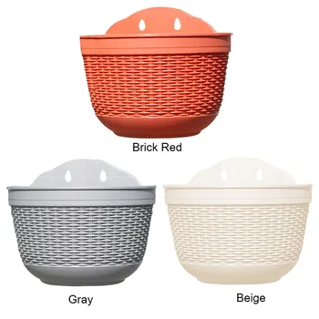 

Imitation Rattan Weaving Creative Flower Planter Garden Bonsai Pot Flowerpot Wall Hanging Plant Grow Basin Baskets Yard Balcony