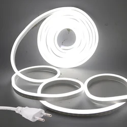 LED Strip EU 220V Neon Flex Rope Light Waterproof Outdoor Lighting 2835 120LEDs/m Ribbon Tape Flexible LED Neon Strip Night Lamp