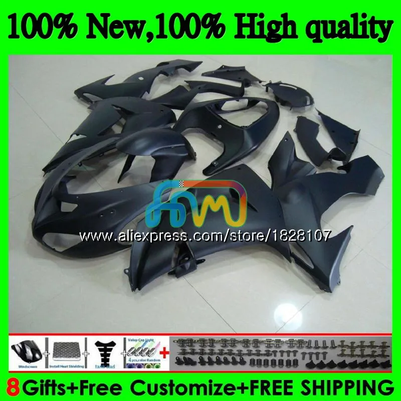Корпус для KAWASAKI ZX 10 сотрудников отдела исследований ZX-1000 ZX-10R ZX1000 CC 06 07 16BS. 16 ZX матовый черный 1000CC ZX 10R ZX10R 06 07 2006 2007 комплект обтекателей - Цвет: No. 1