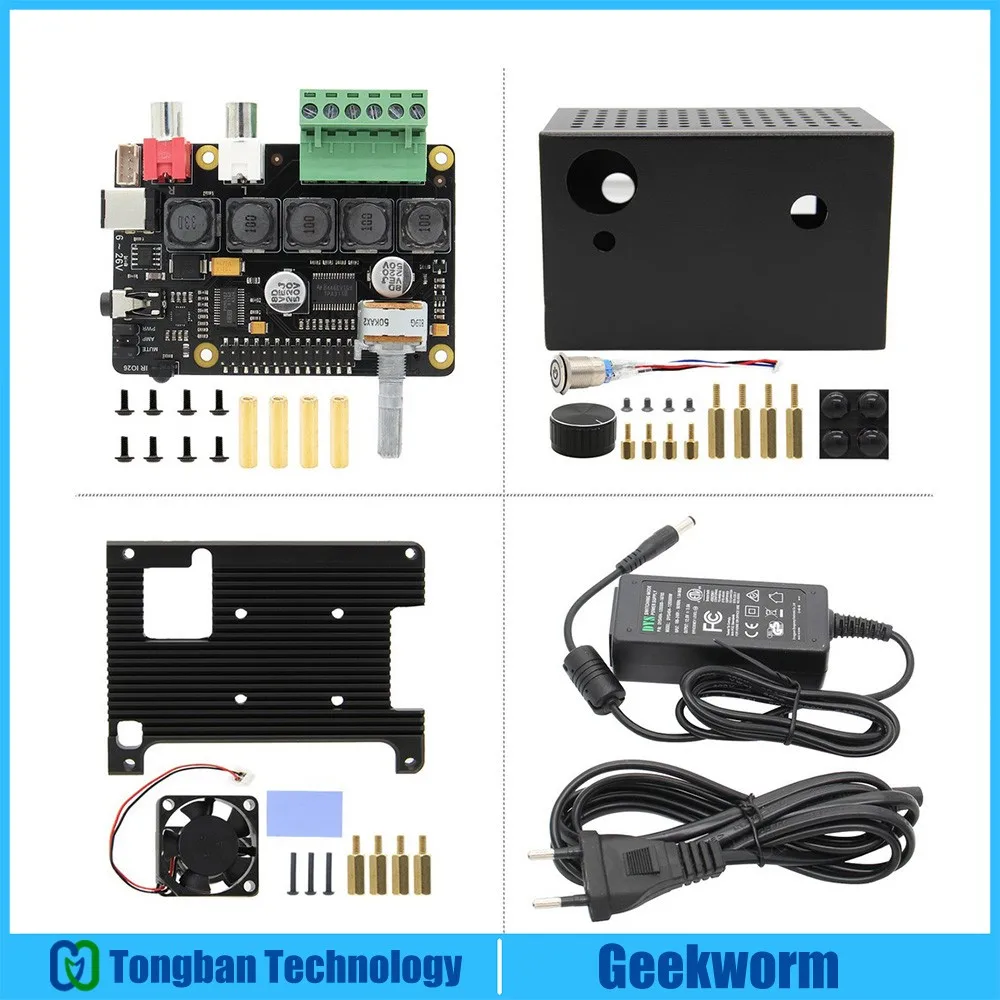 Raspberry Pi 4X400 V3.0 DAC AMP аудио Плата расширения+ металлический чехол с радиатором+ блок питания только для Raspberry Pi 4 Модель B